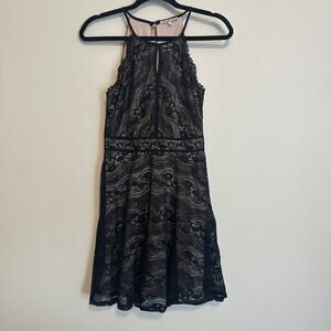 Charlotte Russe Black Lace Dress with Pink Lining